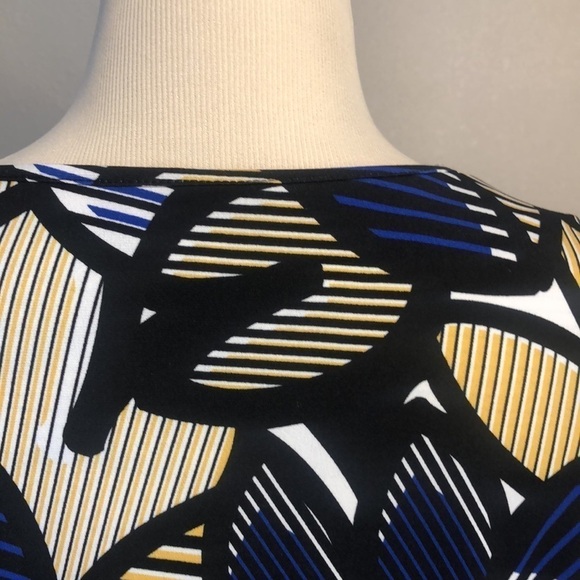 Nwot ALFANI Size 0X Bold Pattern 3/4 Dolman Sleeve Zip Front Professional Top - Picture 6 of 8